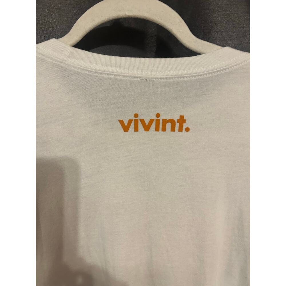 Vivint Graffic Tee Tshirt Double Sided White Men's Large Like NEW!!